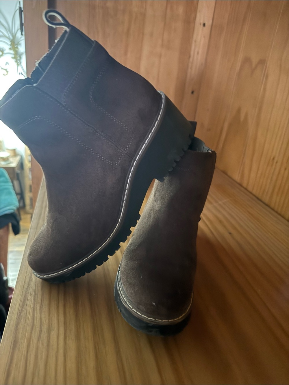 Sonoma Dark Brown Suede Chelsea Booties